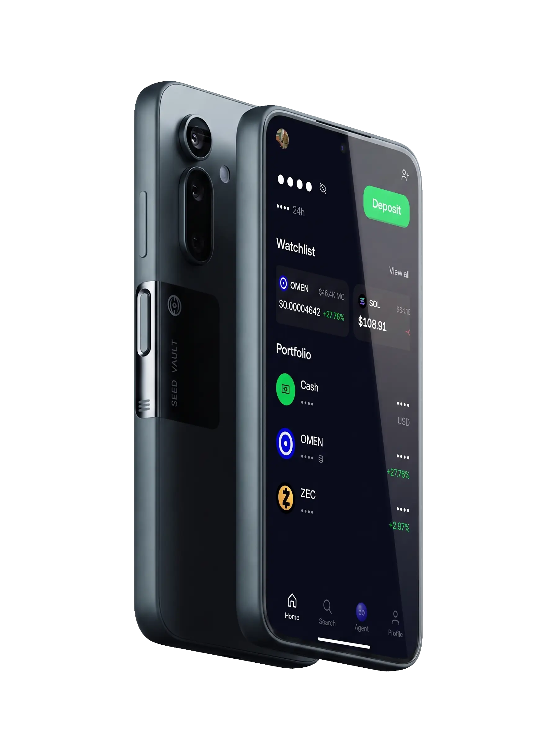 Preview of the trading screen: a tokenized stock with its chart and Buy and Sell buttons